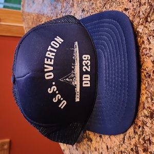 Vintage 1990s U.S.S. Overton DD 239 snap back hat. US Navy WWII